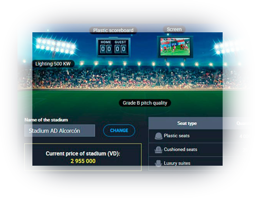 Stadium virtual football manager